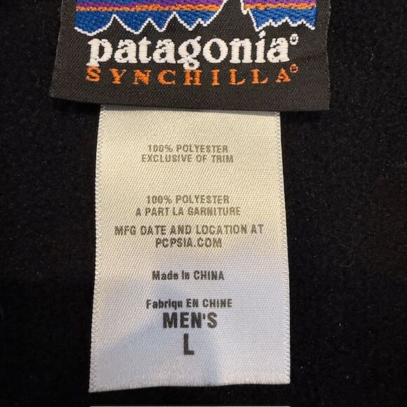 Patagonia Synchilla Full Zip Jacket Black Fleece Men's Size Large - Picture 5 of 10